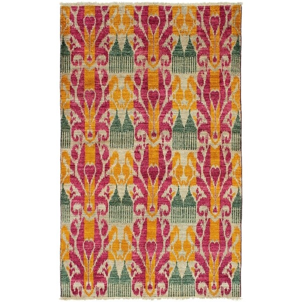 ECARPETGALLERY Hand-knotted Shalimar Dark Gold, Dark Red Wool Rug - 4'11 x 8'0
