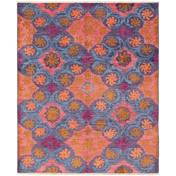 ECARPETGALLERY Hand-knotted Shalimar Dark Pink, Purple Wool Rug - 8'7 x 10'5