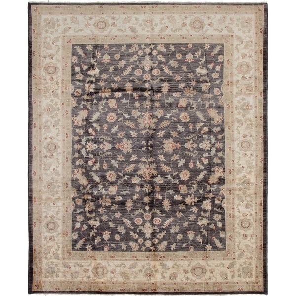ECARPETGALLERY Hand-knotted Chobi Finest Black Wool Rug - 8'1 x 9'10