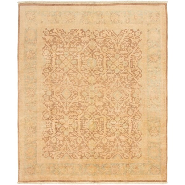 ECARPETGALLERY Hand-knotted Chobi Twisted Brown Wool Rug - 8'0 x 9'9