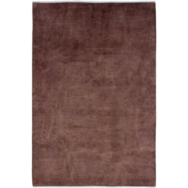 ECARPETGALLERY Hand-knotted Color transition Brown Wool Rug - 6'0 x 9'0