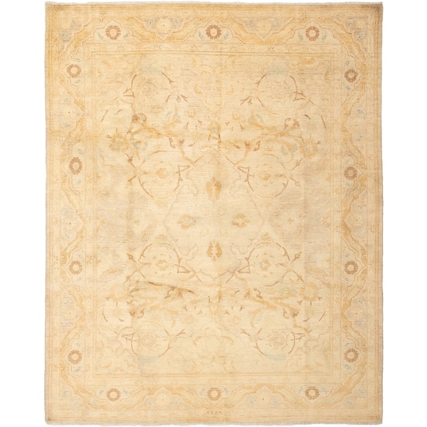 ECARPETGALLERY Hand-knotted Chobi Finest Ivory Wool Rug - 8'2 x 10'3