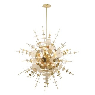 Livex Lighting Circulo 12-Light Grand Foyer Pendant Chandelier - 50"Dia. x 58"-122"Adj. H (Satin Brass) - Chandeliers For Bedrooms by Overstock.com