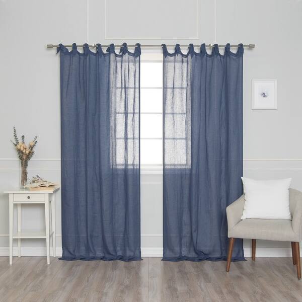 Shop Aurora Home French Linen Romantic Tie Top Single Curtain