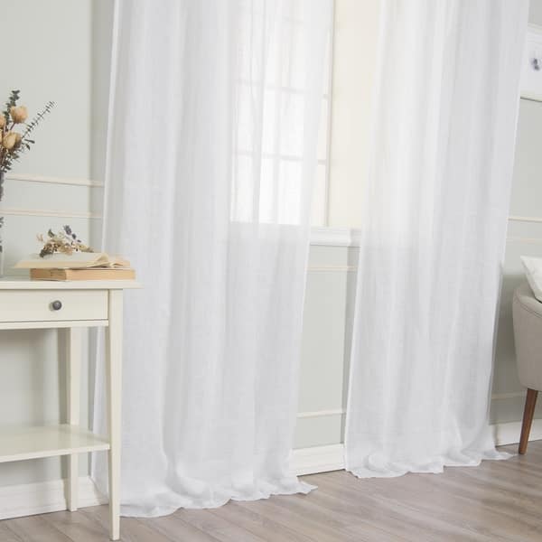 Shop Aurora Home French Linen Romantic Tie Top Single Curtain