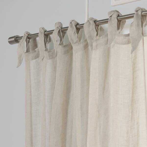 Shop Aurora Home French Linen Romantic Tie Top Single Curtain