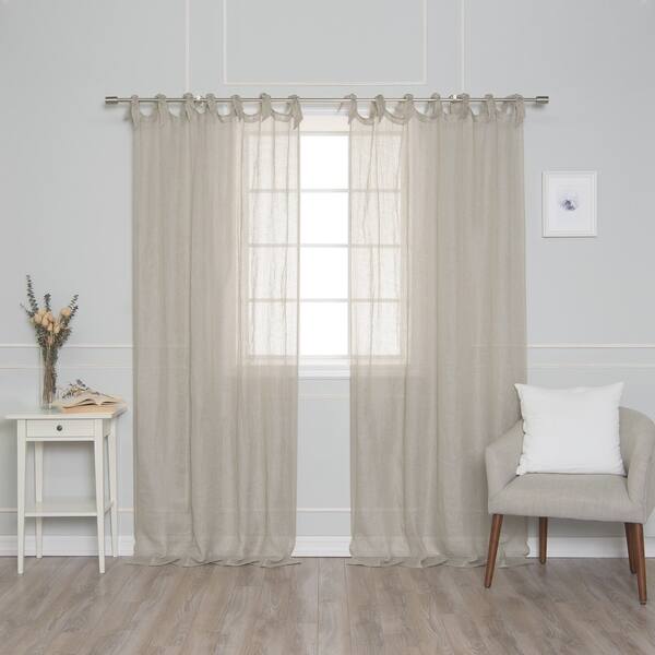 Shop Aurora Home French Linen Romantic Tie Top Single Curtain