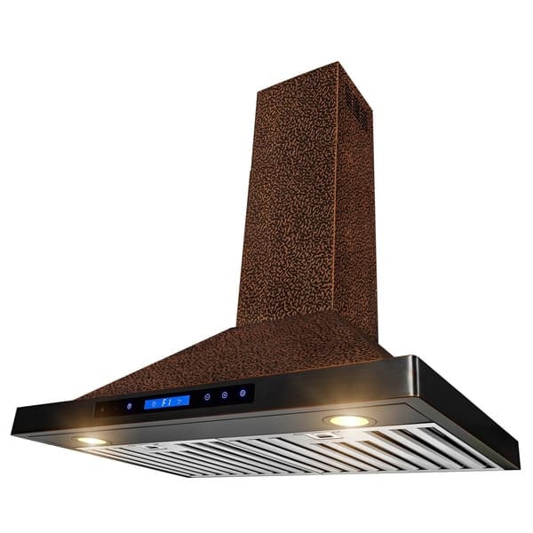 Shop 30 In Wall Mount Range Hood Embossed Copper 4 Speed Touch