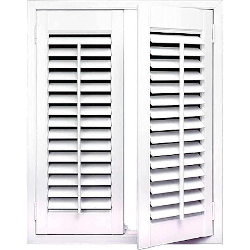 White 2.25-inch Slat Plantation Shutter