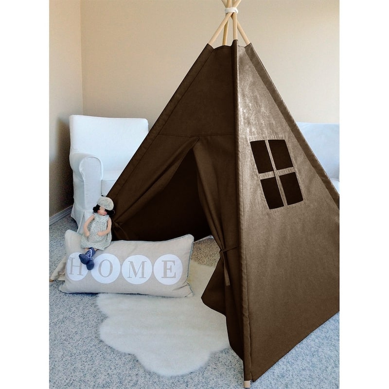 Modern Home Children's Canvas Tepee Set with Travel Case