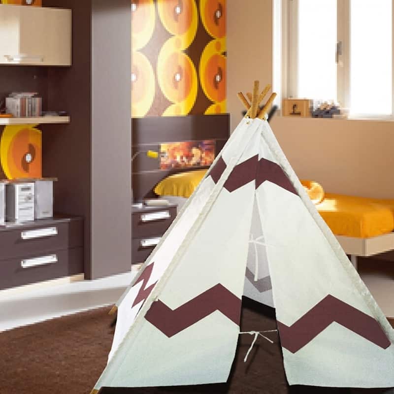 Modern Home Children's Canvas Tepee Set with Travel Case