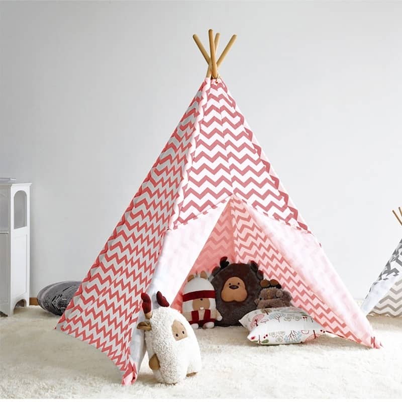 Modern Home Children's Canvas Tepee Set with Travel Case