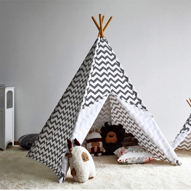 Modern Home Children's Canvas Tepee Set with Travel Case
