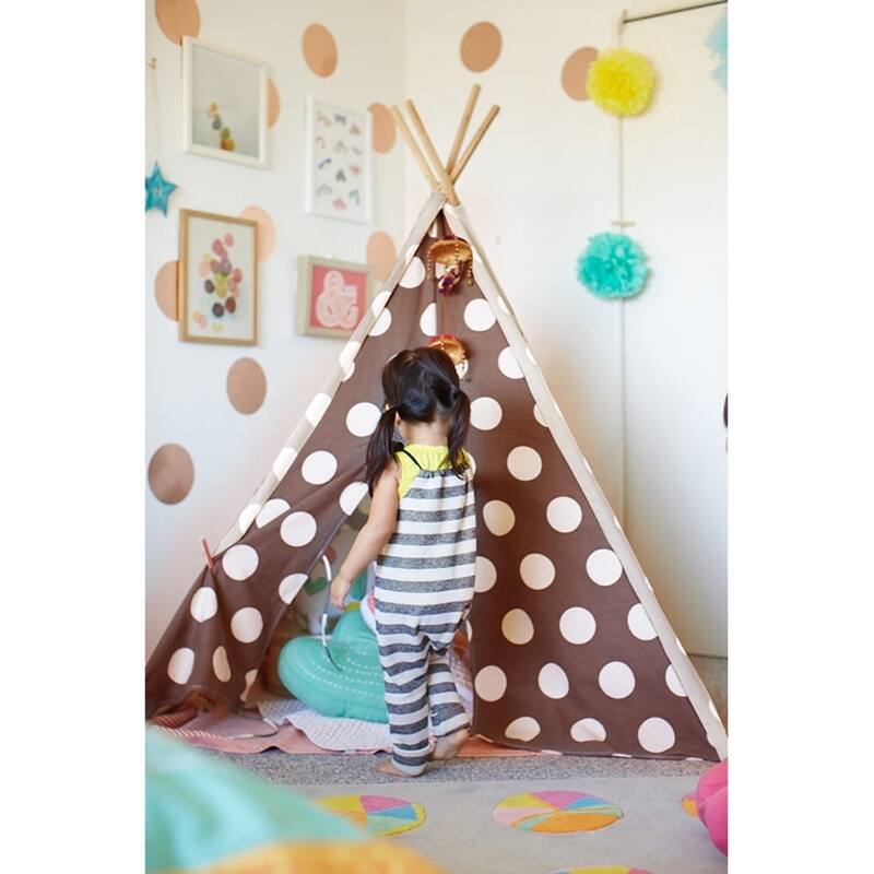 Modern Home Children's Canvas Tepee Set with Travel Case