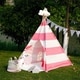 preview thumbnail 18 of 19, Modern Home Children's Canvas Tepee Set with Travel Case pink stripes