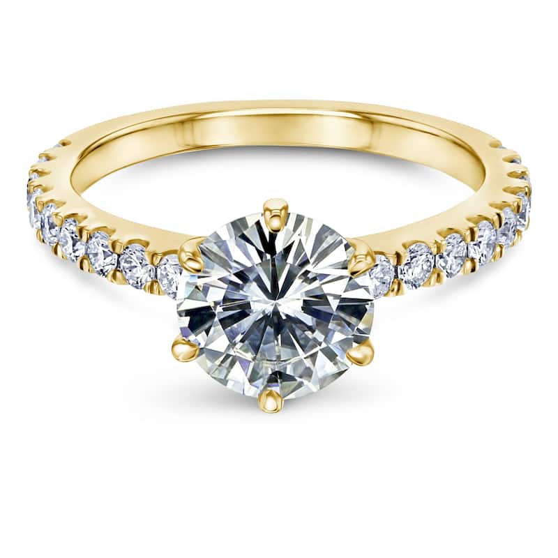 Annello by Kobelli Solid 14k Gold 2-2/5ct.tw 6-Prong Classic Engagement Ring (HI/VS, DF/VS)