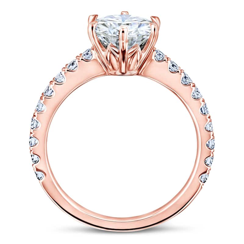 Annello by Kobelli Solid 14k Gold 2-2/5ct.tw 6-Prong Classic Engagement Ring (HI/VS, DF/VS)