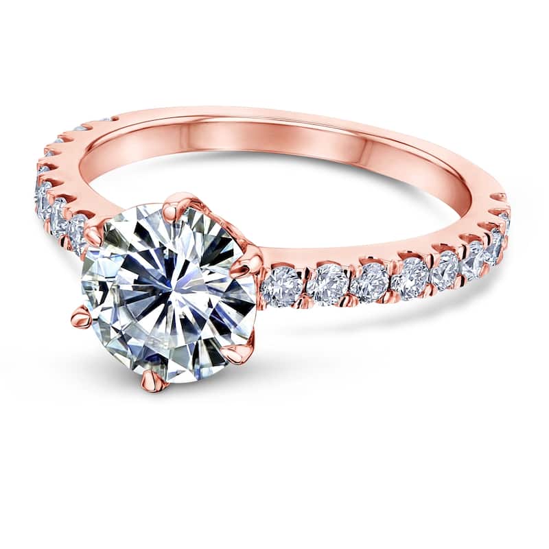 Annello by Kobelli Solid 14k Gold 2-2/5ct.tw 6-Prong Classic Engagement Ring (HI/VS, DF/VS)