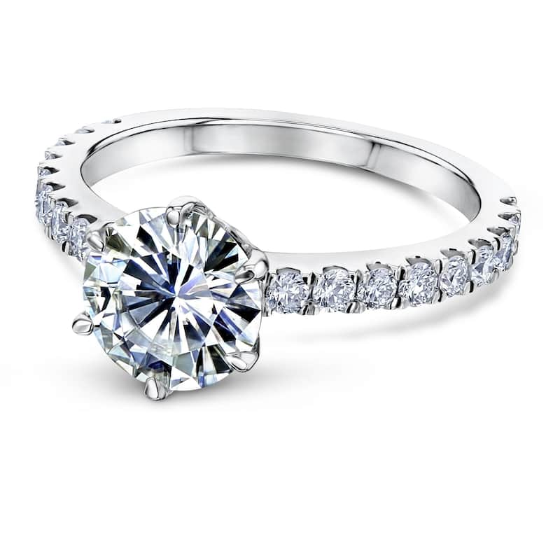 Annello by Kobelli Solid 14k Gold 2-2/5ct.tw 6-Prong Classic Engagement Ring (HI/VS, DF/VS) - 5 - White