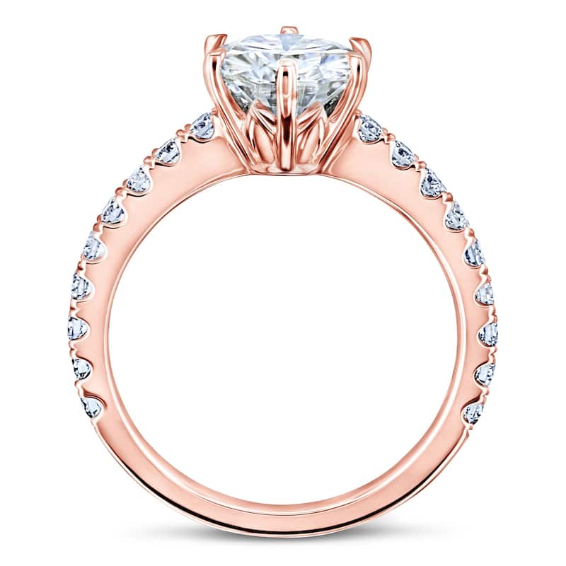 Annello by Kobelli Solid 14k Gold 2-2/5ct.tw 6-Prong Classic Engagement Ring (HI/VS, DF/VS)