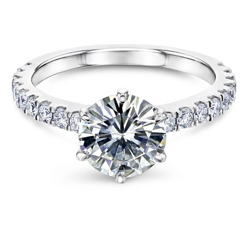 Annello by Kobelli Solid 14k Gold 2-2/5ct.tw 6-Prong Classic Engagement Ring (HI/VS, DF/VS)