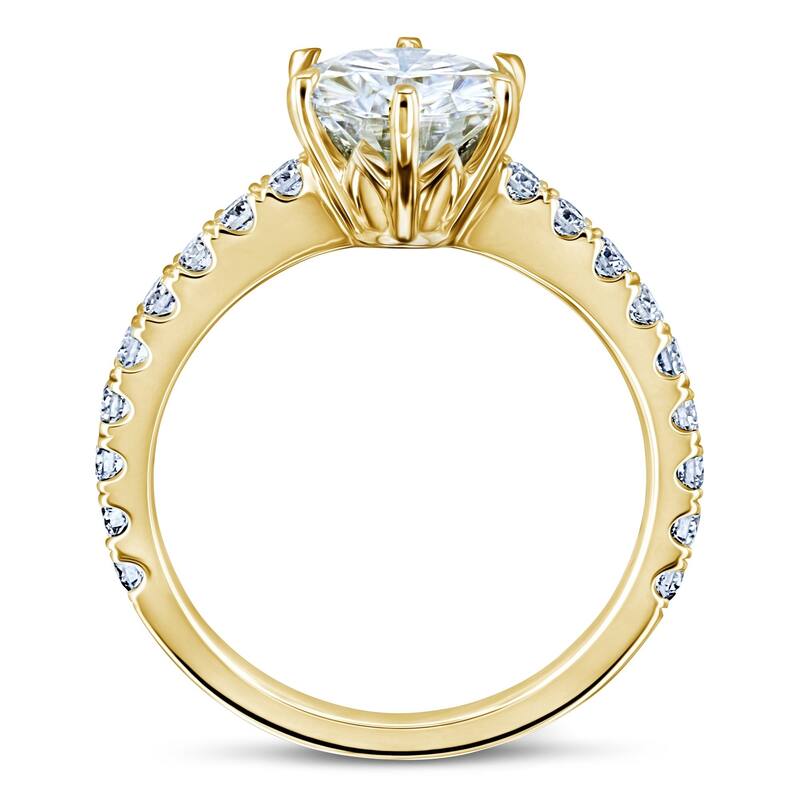 Annello by Kobelli Solid 14k Gold 2-2/5ct.tw 6-Prong Classic Engagement Ring (HI/VS, DF/VS)