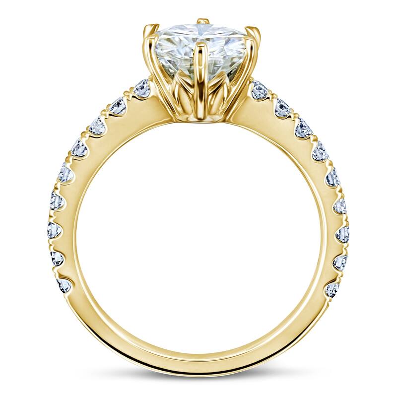 Annello by Kobelli Solid 14k Gold 2-2/5ct.tw 6-Prong Classic Engagement Ring (HI/VS, DF/VS)