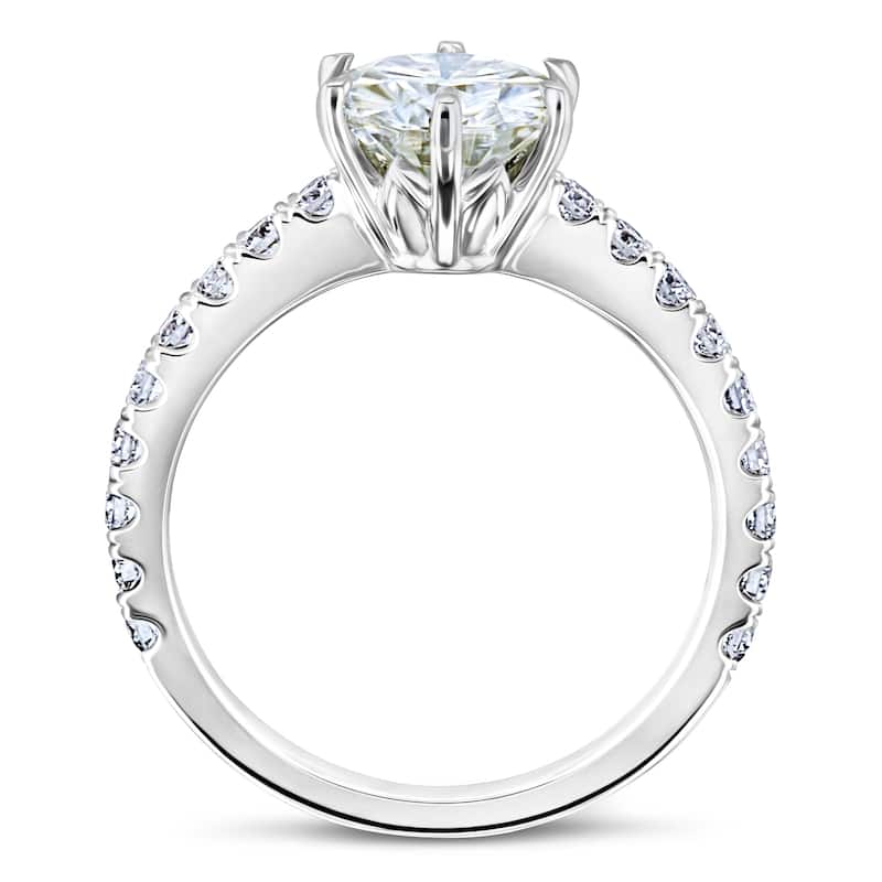 Annello by Kobelli Solid 14k Gold 2-2/5ct.tw 6-Prong Classic Engagement Ring (HI/VS, DF/VS)