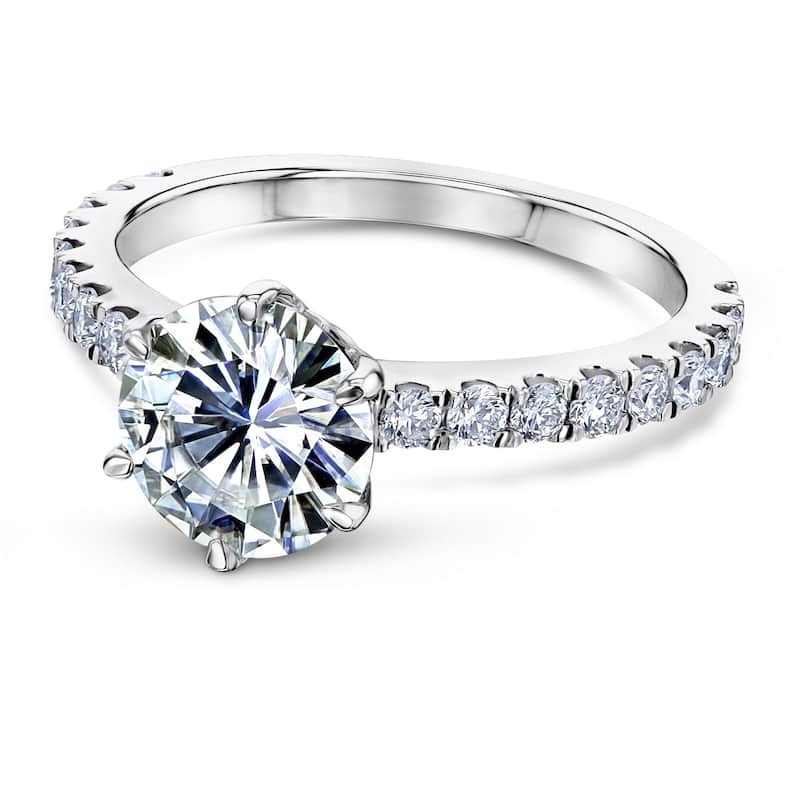 Annello by Kobelli Solid 14k Gold 2-2/5ct.tw 6-Prong Classic Engagement Ring (HI/VS, DF/VS)