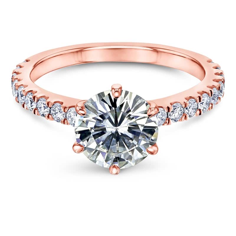 Annello by Kobelli Solid 14k Gold 2-2/5ct.tw 6-Prong Classic Engagement Ring (HI/VS, DF/VS)