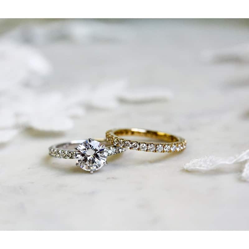 Annello by Kobelli Solid 14k Gold 2-2/5ct.tw 6-Prong Classic Engagement Ring (HI/VS, DF/VS)