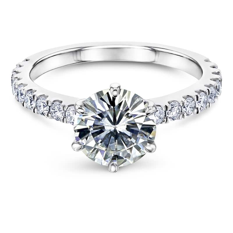 Annello by Kobelli Solid 14k Gold 2-2/5ct.tw 6-Prong Classic Engagement Ring (HI/VS, DF/VS)