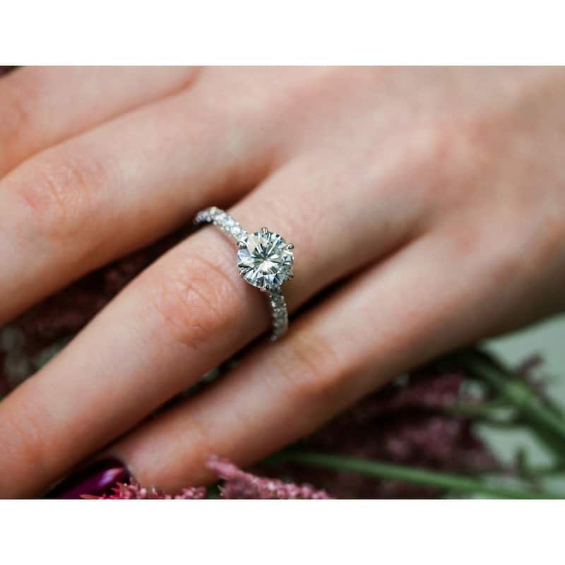 Annello by Kobelli 14k Solid Gold 2-2/5ct.tw 6-Prong Engagement Ring (DF/VS)