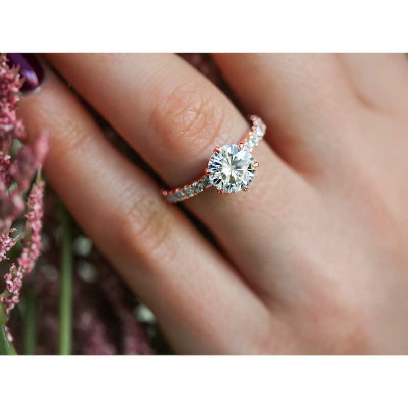 Annello by Kobelli 14k Solid Gold 2-2/5ct.tw 6-Prong Engagement Ring (DF/VS)