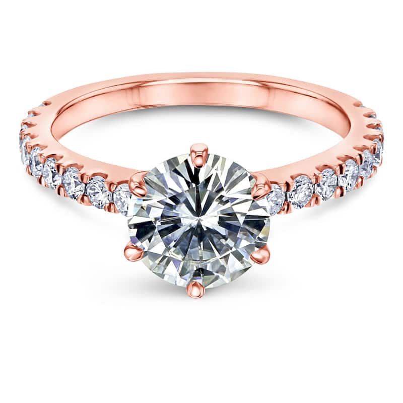 Annello by Kobelli 14k Solid Gold 2-2/5ct.tw 6-Prong Engagement Ring (DF/VS)