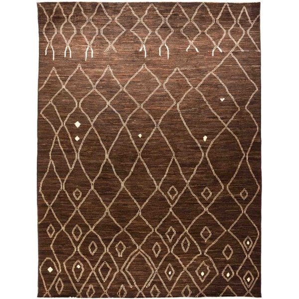 Moroccan, Hand Knotted Area Rug - 10' 2" x 13' 3" - 10'2" x 13'3"