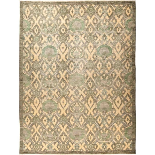 Suzani, Hand Knotted Area Rug - 10' 4" x 13' 5" - 10'4" x 13'5"
