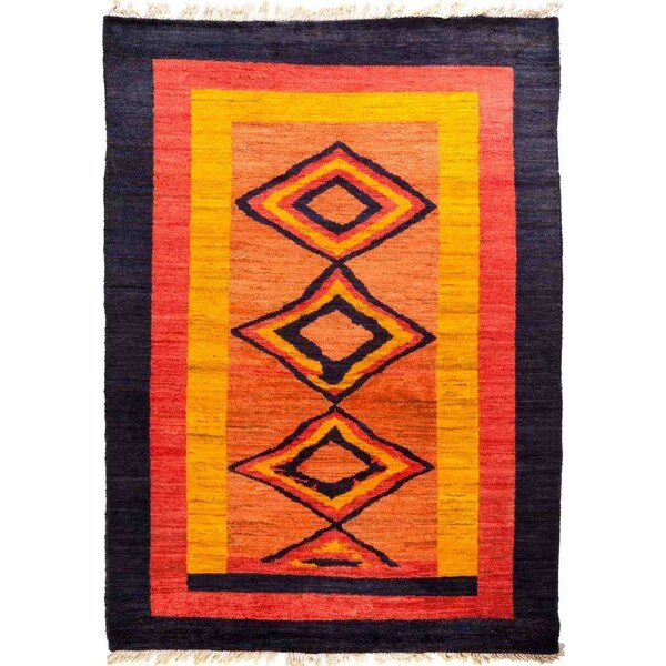 Tullu, Hand Knotted Area Rug - 6' 6" x 9' 0" - 6'6" x 9'