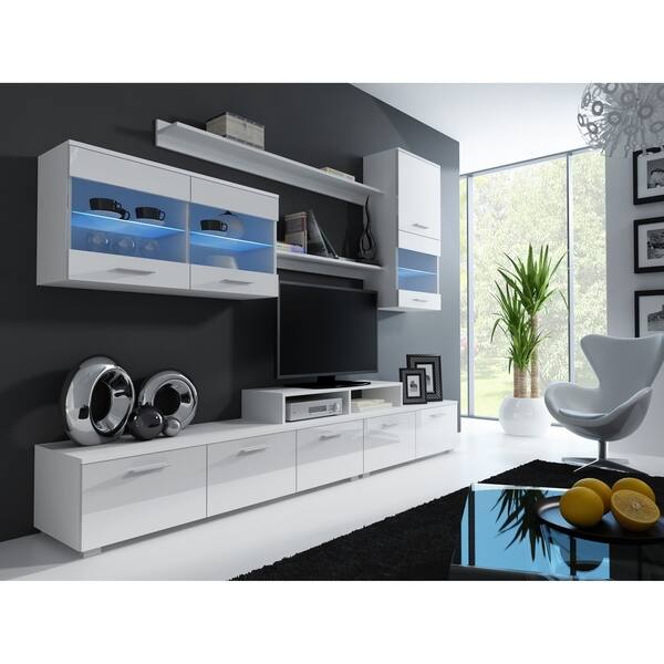 Paris Modern Entertainment Center Wall Unit With Led Paris Modern Entertainment Center Wall Unit With Led
