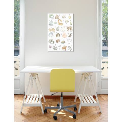 Oliver Gal 'Baby Alphabet' Animals Wall Art Canvas Print - White, Brown