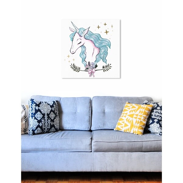 Shop Black Friday Deals On Oliver Gal Beautiful Magical Unicorn Aqua Fantasy And Sci Fi Wall Art Canvas Print Pink Blue Overstock 26037139