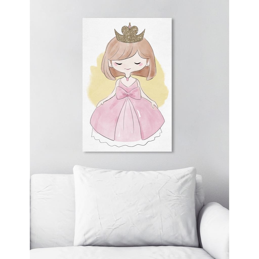 Oliver Gal 'Kind and True Princess' Fantasy and Sci-Fi Wall Art Canvas Print - Pink, Yellow