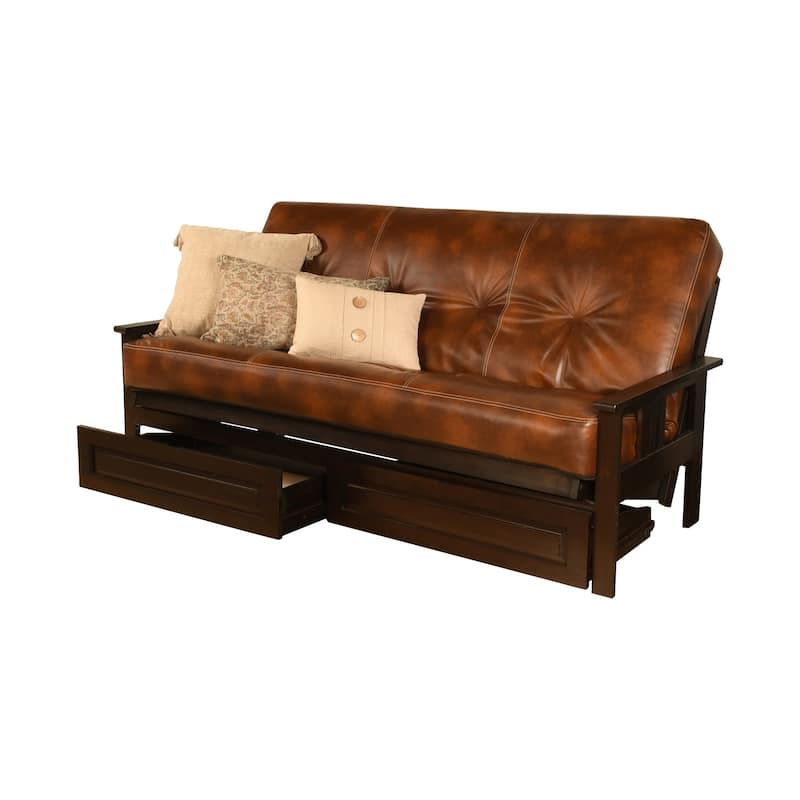 Copper Grove Cloud Queen-sizeStorage Futon Set with Espresso Finish - Saddle