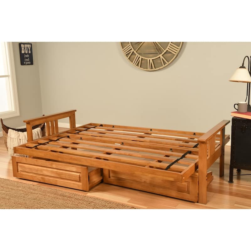 Copper Grove Cloud Queen-sizeStorage Futon Set with Butternut Finish