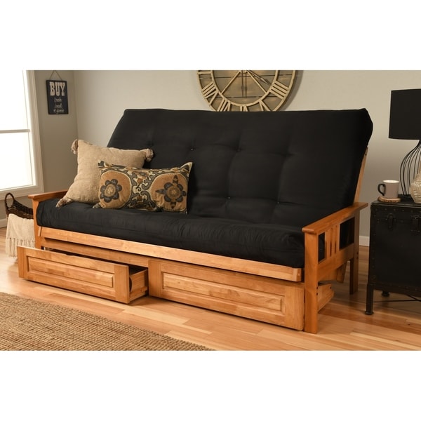 Shop Queen-size Futon with Butternut Finish, Storage ...