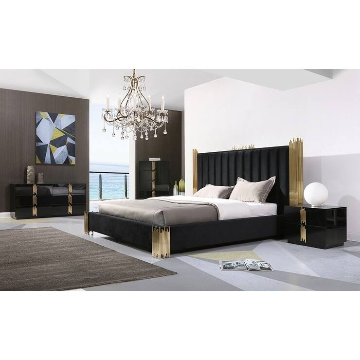 Modrest Token Modern Black & Gold Bed