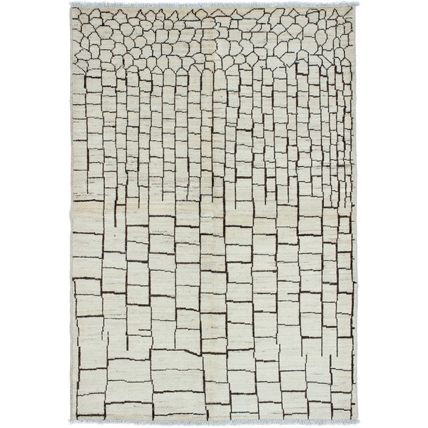 eCarpetGallery Hand-knotted Shalimar Cream Wool Rug - 6'0 x 8'10