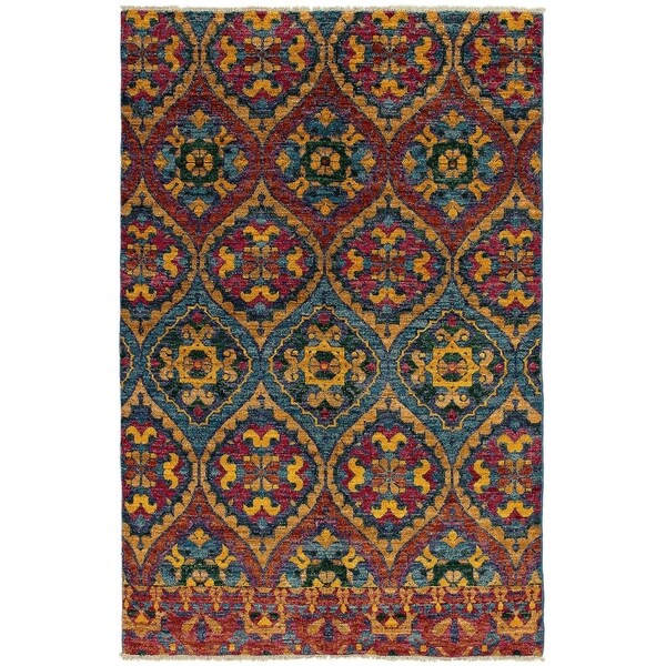 eCarpetGallery Hand-knotted Shalimar Sky Blue, Tan Wool Rug - 6'0 x 9'0