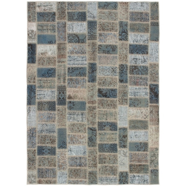 eCarpetGallery Hand-knotted Color Transition Patch Brown, Wool Rug - 5'9 x 7'7