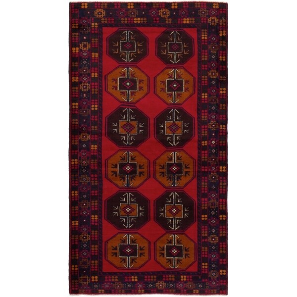 eCarpetGallery Hand-knotted Teimani Red Wool Rug - 3'5 x 6'9